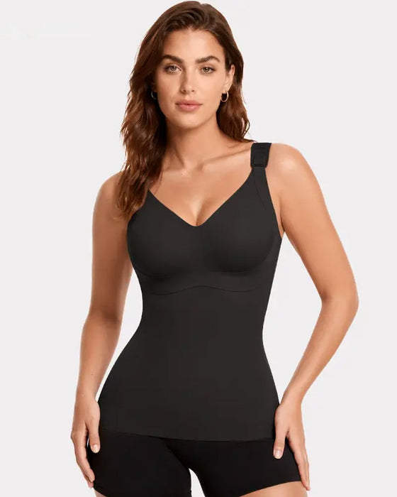 Top Dames 3-In-1 Licht Nauwsluitend Zacht Thermisch Shapewear Ingebouwde Bh