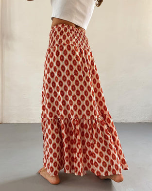 Geplooide, bedrukte elegante rok