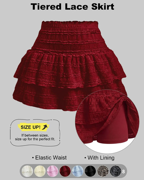 Rok Gerimpelde Taille Gelaagd Ruffle
