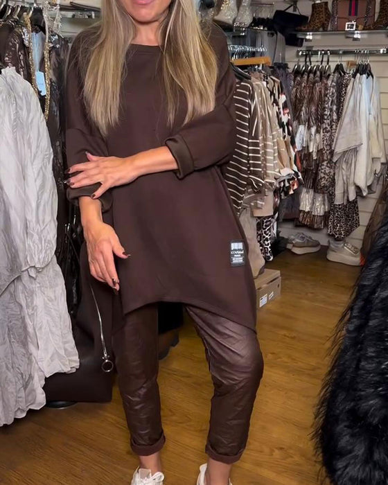 Sweatshirt Met Rond Nek En Los - Passende Kenmerken