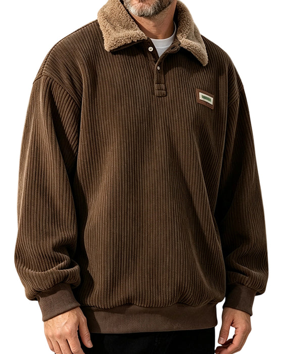 Sweatshirt Corduroy Geknoopt Omslag