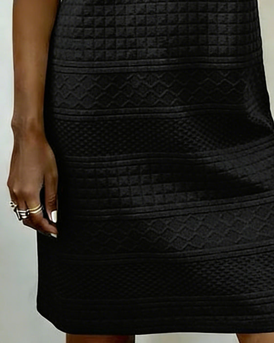 Jurk Drie-Knoop Jacquard Rechte