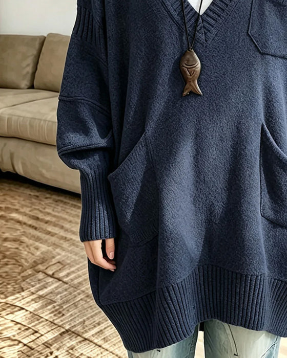 Pullover V-Hals Zak Lang
