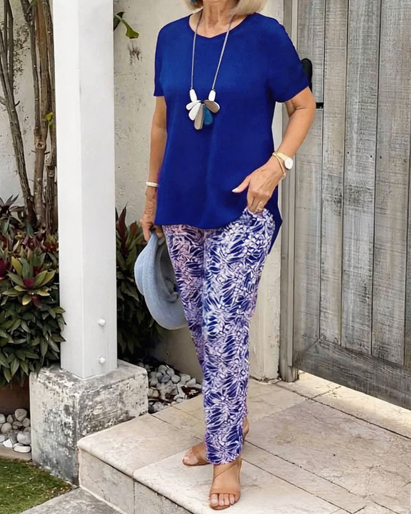 Set Effen Kleur Print Casual