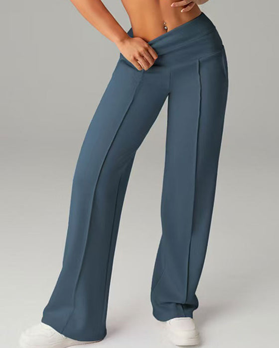 Broek Effen Bies Rechte Pijp Sport