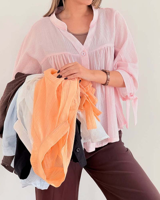 Casual Effen Kleur Ruime Blouse