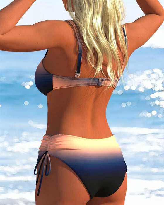 Bikini Gradient Patroon Trekkoord Mode