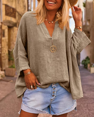 Top Casual Wijdvallend V-Hals