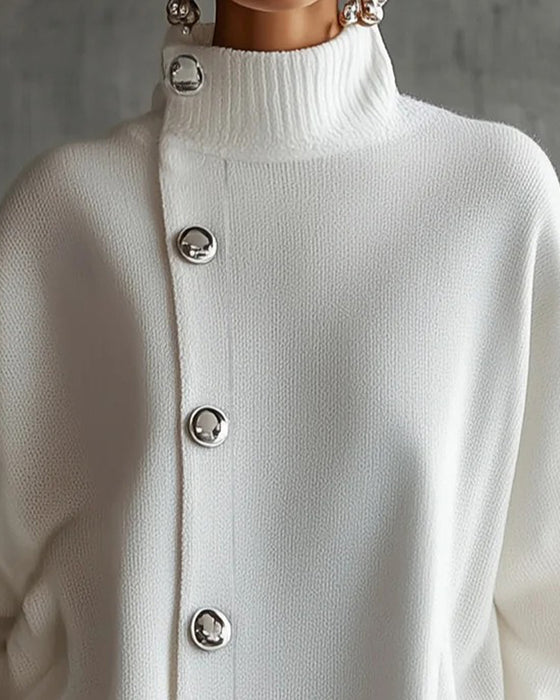 Sweaterjurk Knoop Effen Lange Mouw