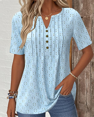 Blouse Casual Effen Kleur Hol