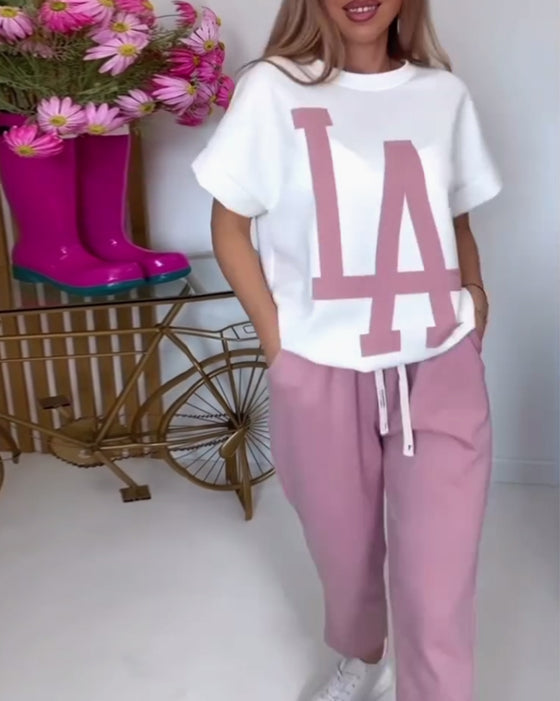 Stel Casual Letter Print Sports in