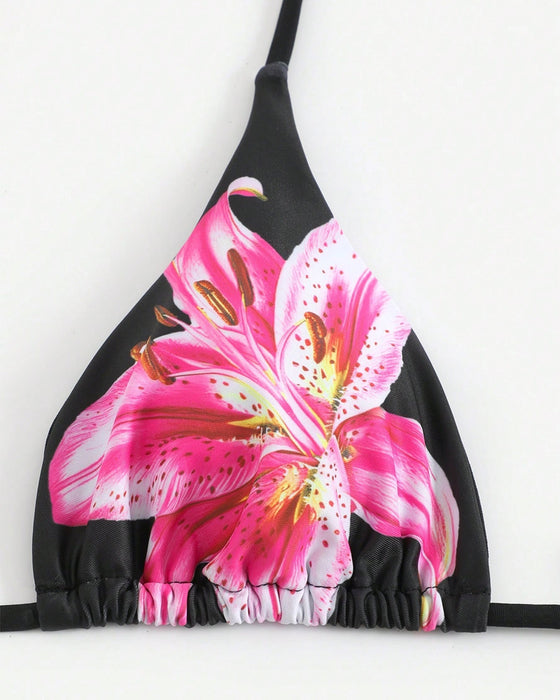 Zwempak Sexy Gedrukt Drie Delen