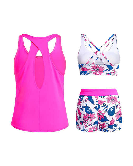 Tankini Bloemen Afdruk Driedelig