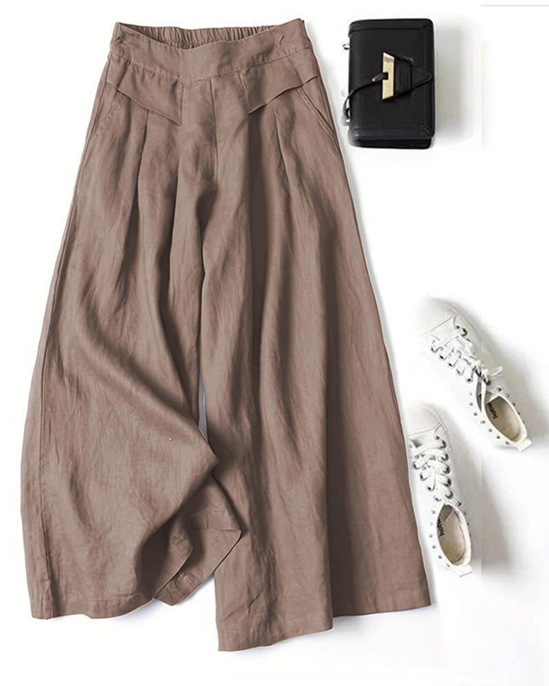 Broek Los Hoge Taille Slankmakend Ingekort