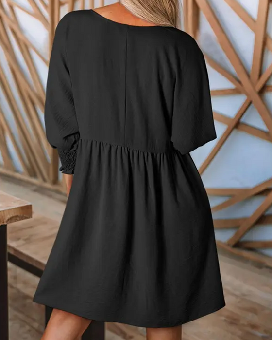 Jurk Dames Effen Getailleerd