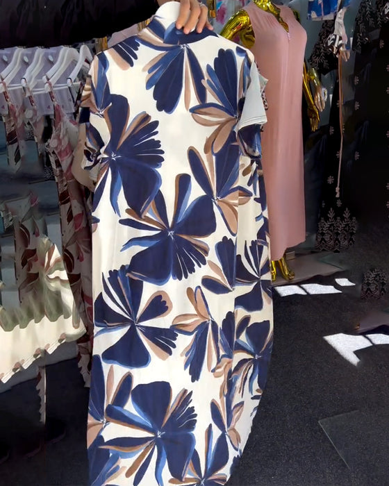 Jurk Elegant Bloemen Print Mouwloos