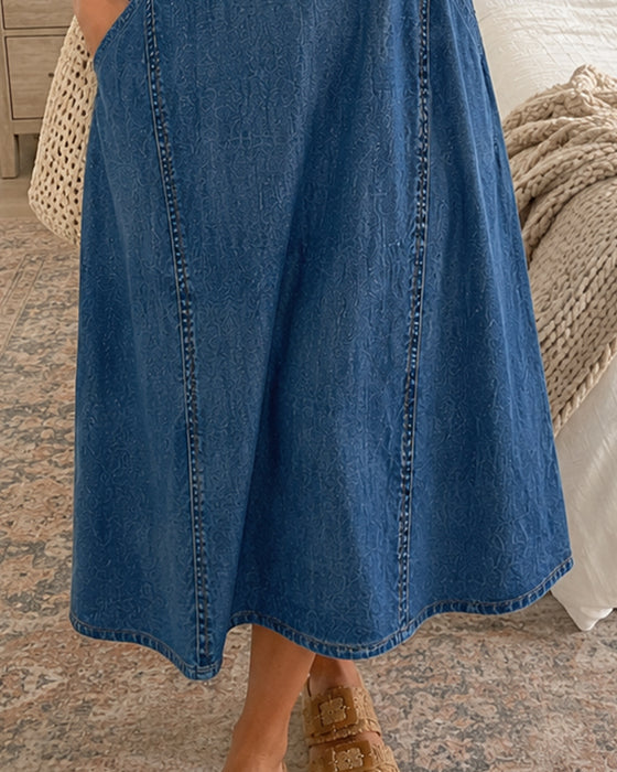 Jurken V-Hals Denim Casual