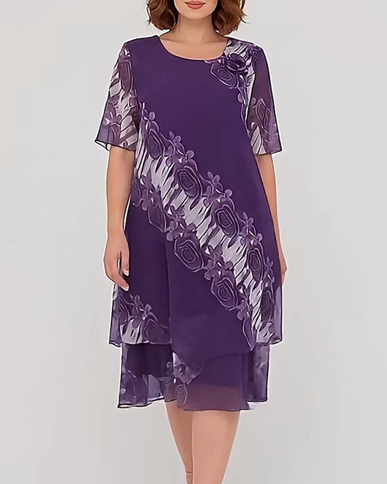 Jurk Rondhals Bloemen Casual