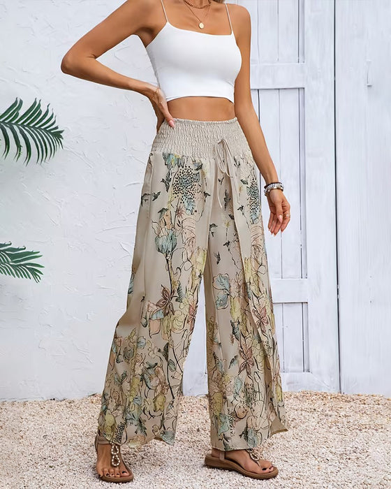 Broek Inktprint Casual Wijd