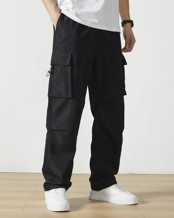 Broek Casual Trekkoord Effen Cargo