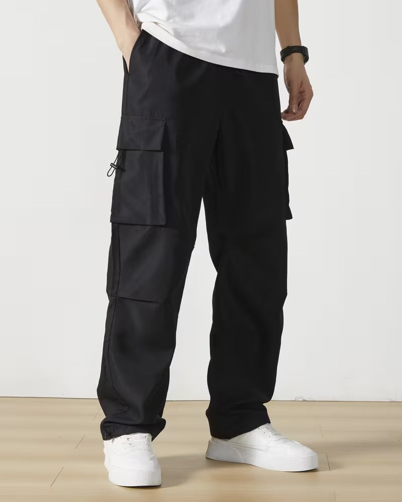 Broek Casual Trekkoord Effen Cargo
