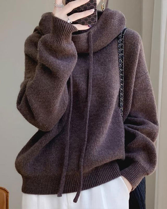 Pullover Cowl Kraag Lange Mouw