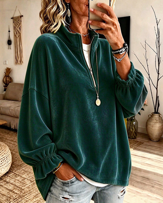 Sweater Opstaande Kraag Rits