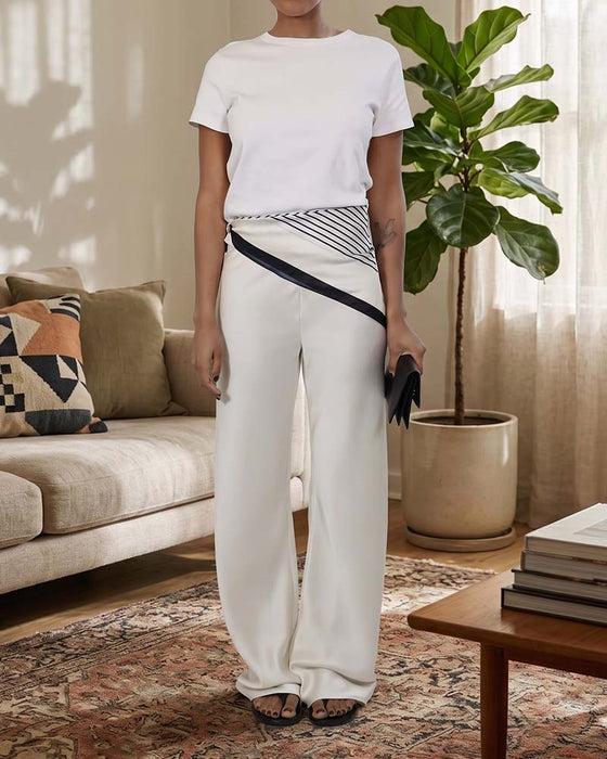 Broek Casual Effen Kleur Recht