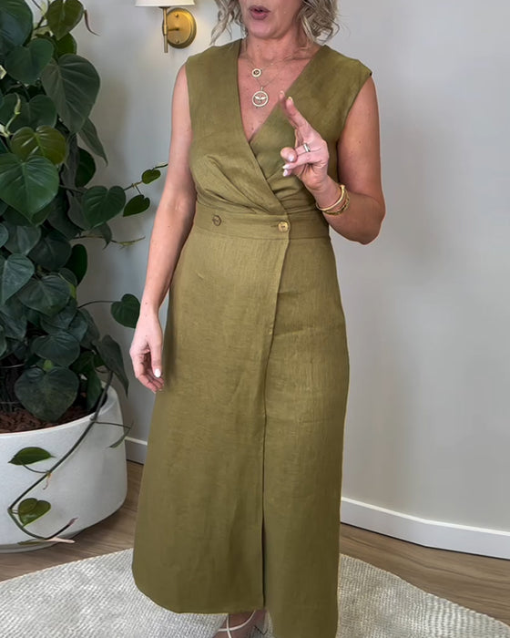 Jurk Casual Mouwloos V-Hals