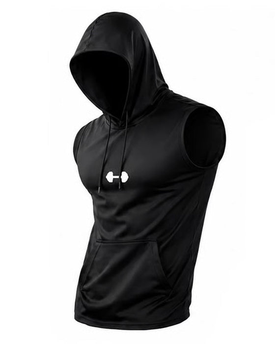 Tank Top Hoodie Sweatshirt Mouwloos Trekkoord