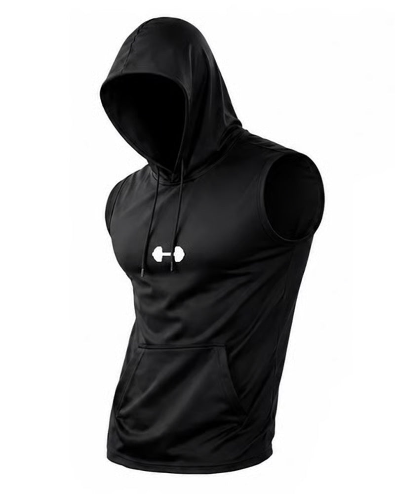Tank Top Hoodie Sweatshirt Mouwloos Trekkoord