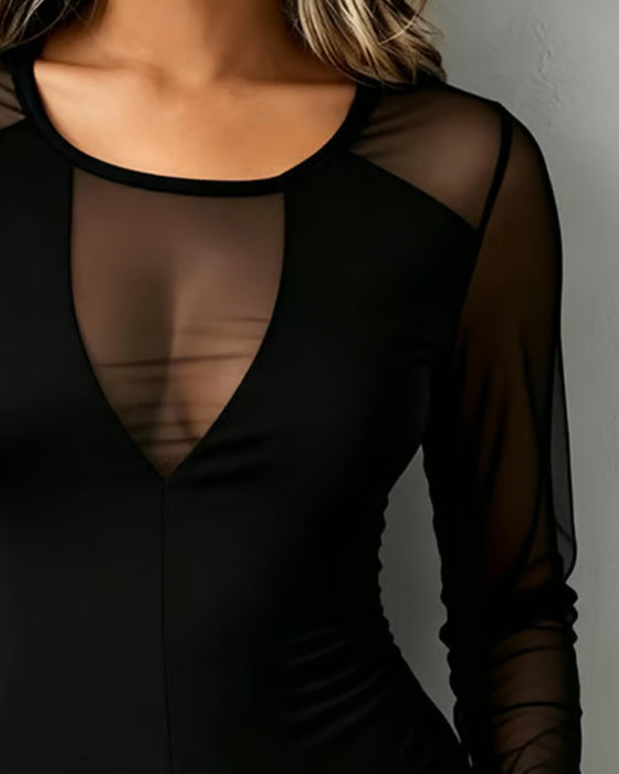 Blouse V-Hals Trendy Lange Mouw
