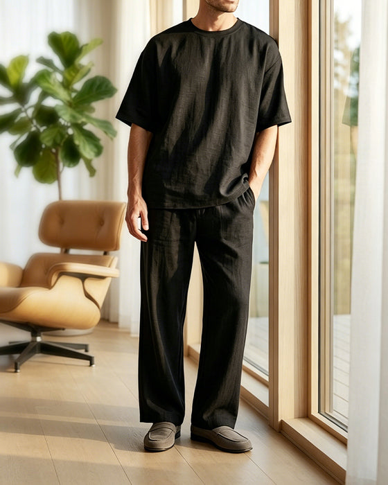 Set Heren Casual Effen Korte Mouw