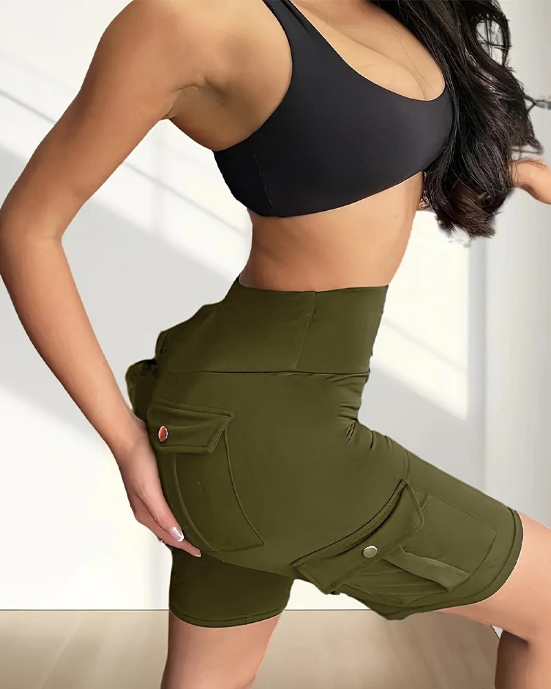 Legging Enkele Gesp Effen Yoga