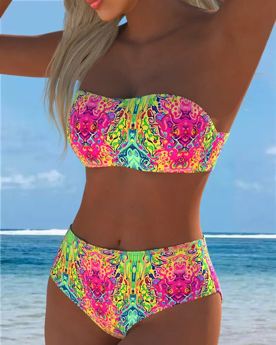 Bikini Bandeau Gedrukt