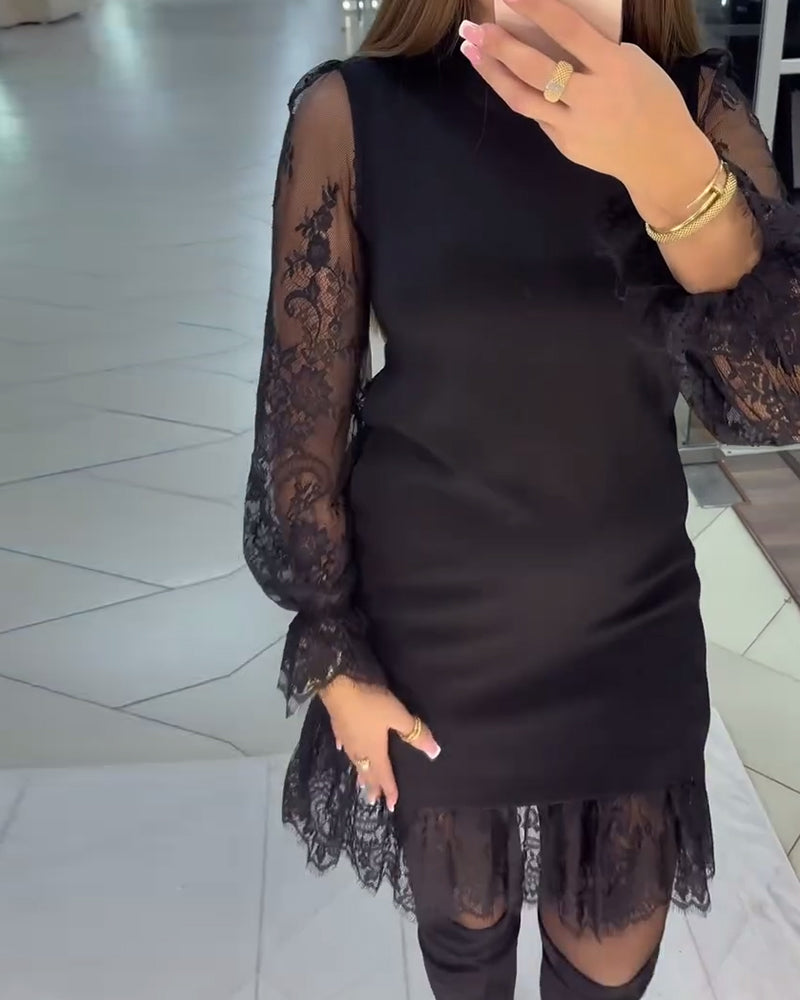 Kant Afgezet Patchwork Jurk