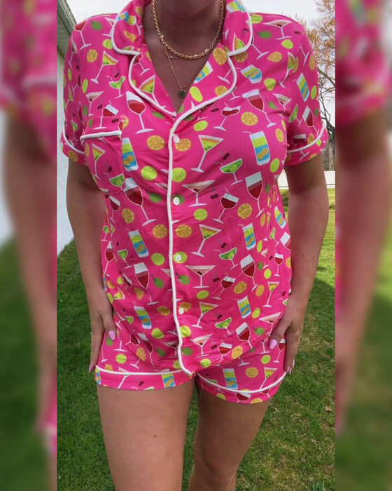 Tweedelige Sets Wijnfles Print Casual