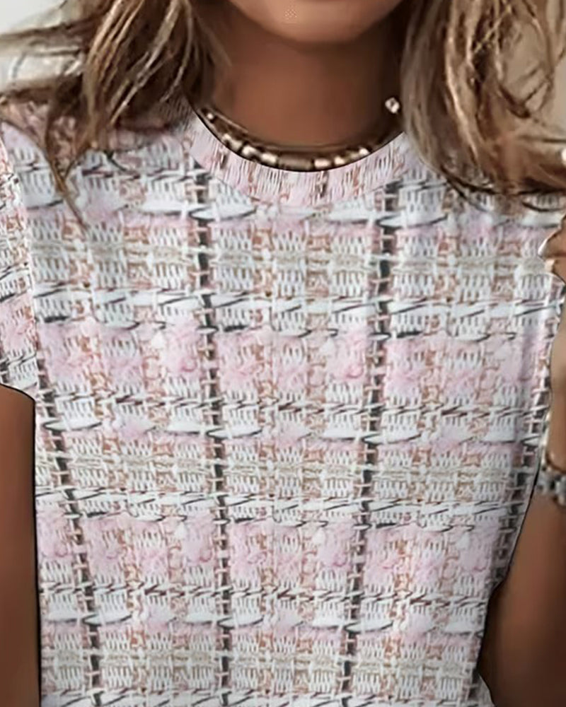 T-shirt Korte Mouw Bedrukt Casual