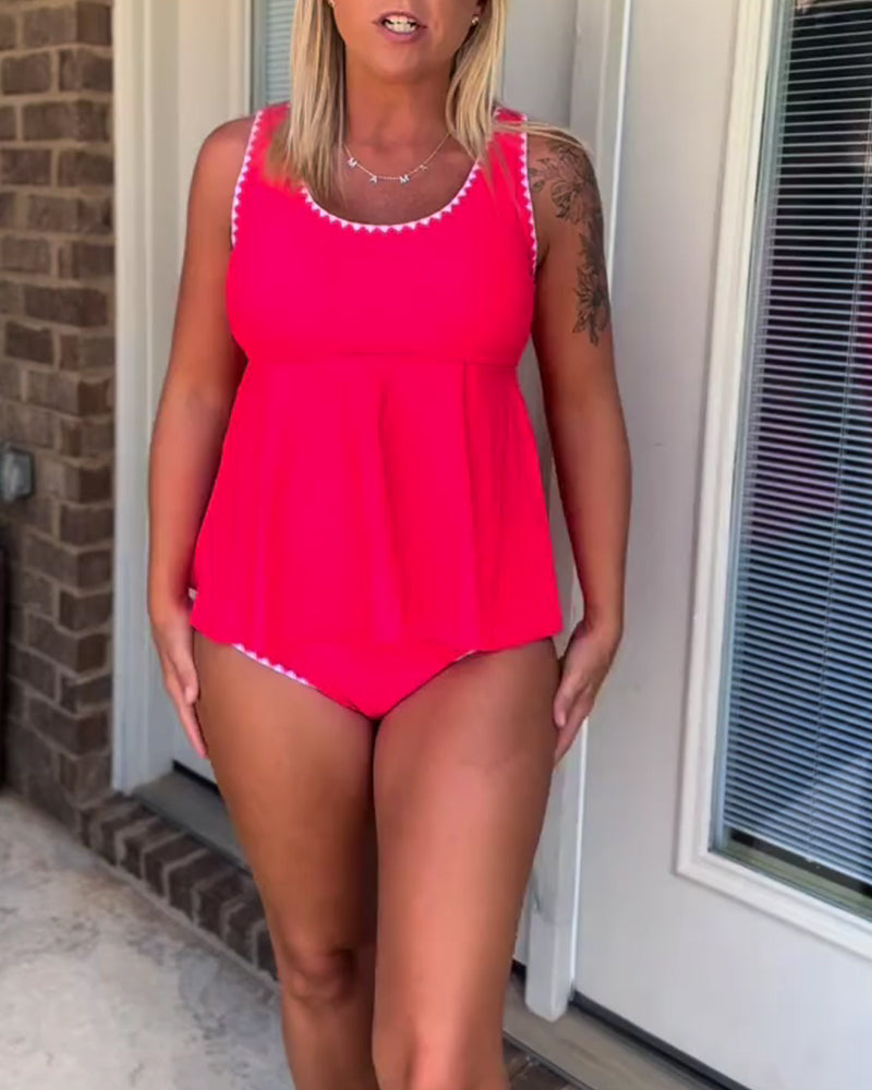 Tankini Stijlvol Contrast Driehoek