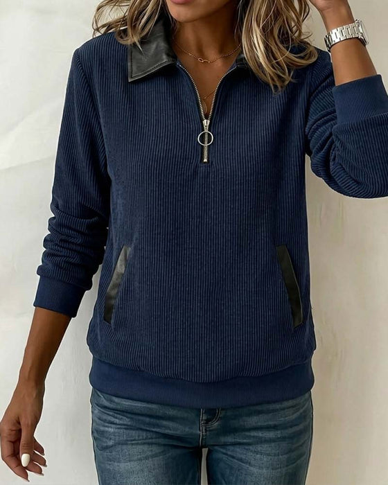 Sweatshirt Slag Rits Lange Mouw