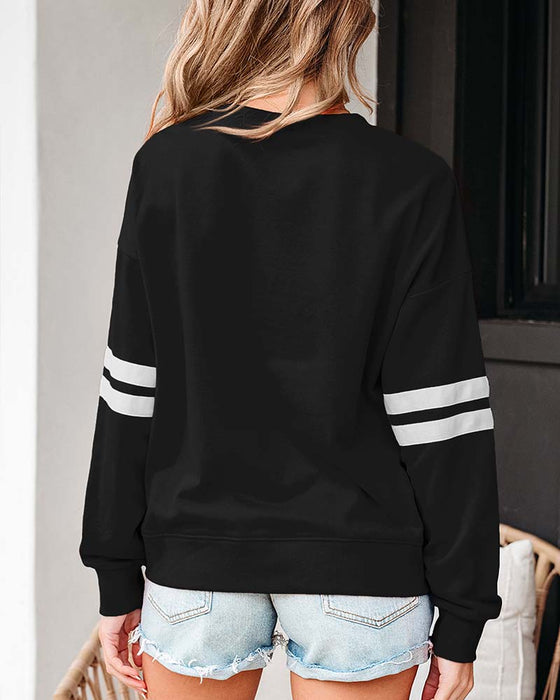 Color-Block Lange Mouw Ronde Hals Sweatshirt