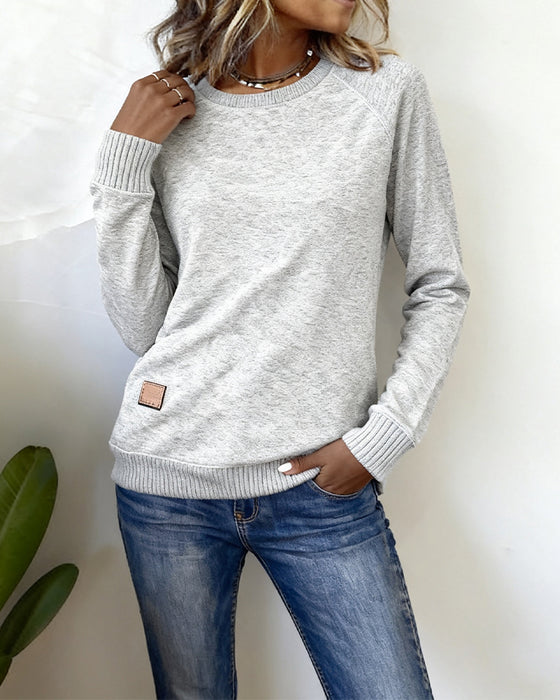 Modieus Casual Sweatshirt Met Ronde Hals