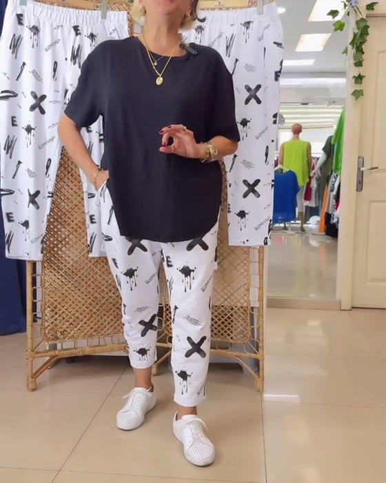 Broek mid-rise casual bedrukt