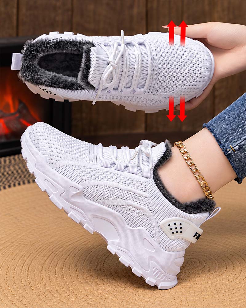 Sneakers Dikke Zool Fleece Gevoerd Sneeuw