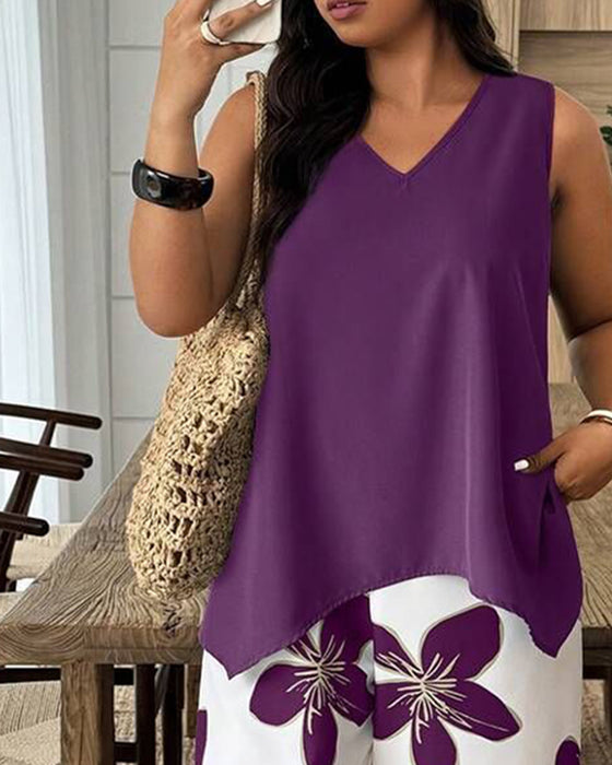 Set Elegant Print Mouwloos