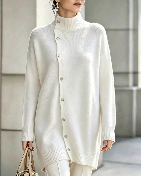 Cardigan Turtleneck Enkel Knoopsluiting