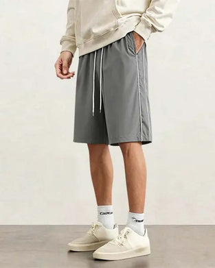 Shorts Dubbele Witte Streep Knielang Casual