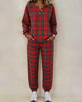 Set Geruit Casual Tweeledig