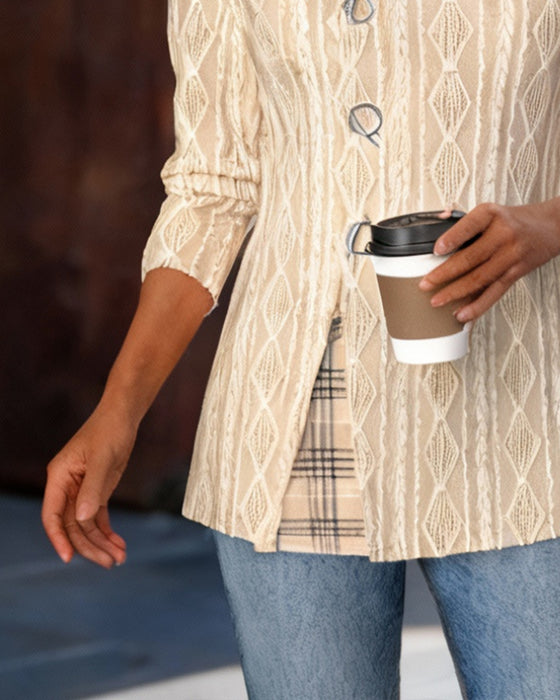 Top Van Geruit Patchwork Met Ronde Hals