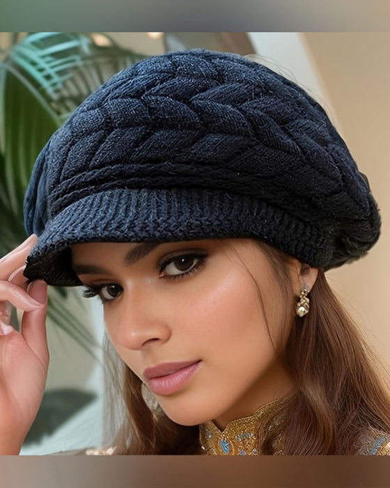 Dames Kabelbrei Winter Slouchy Beanie Muts Zacht Warm Rekbaar